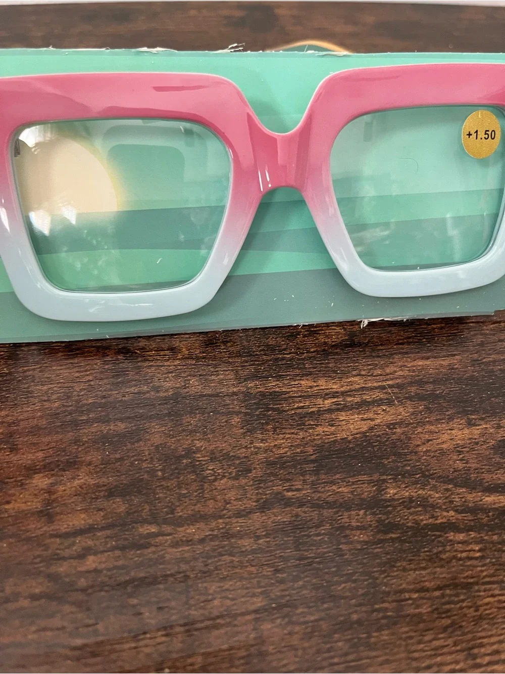 Whimsicore Pink Blue Ombré Reading Glasses Readers +1.50 Square Quirky